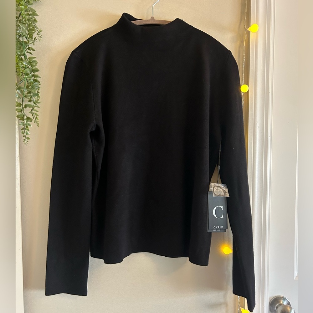 Cyrus Black Mock Neck Sweater - New With Tags